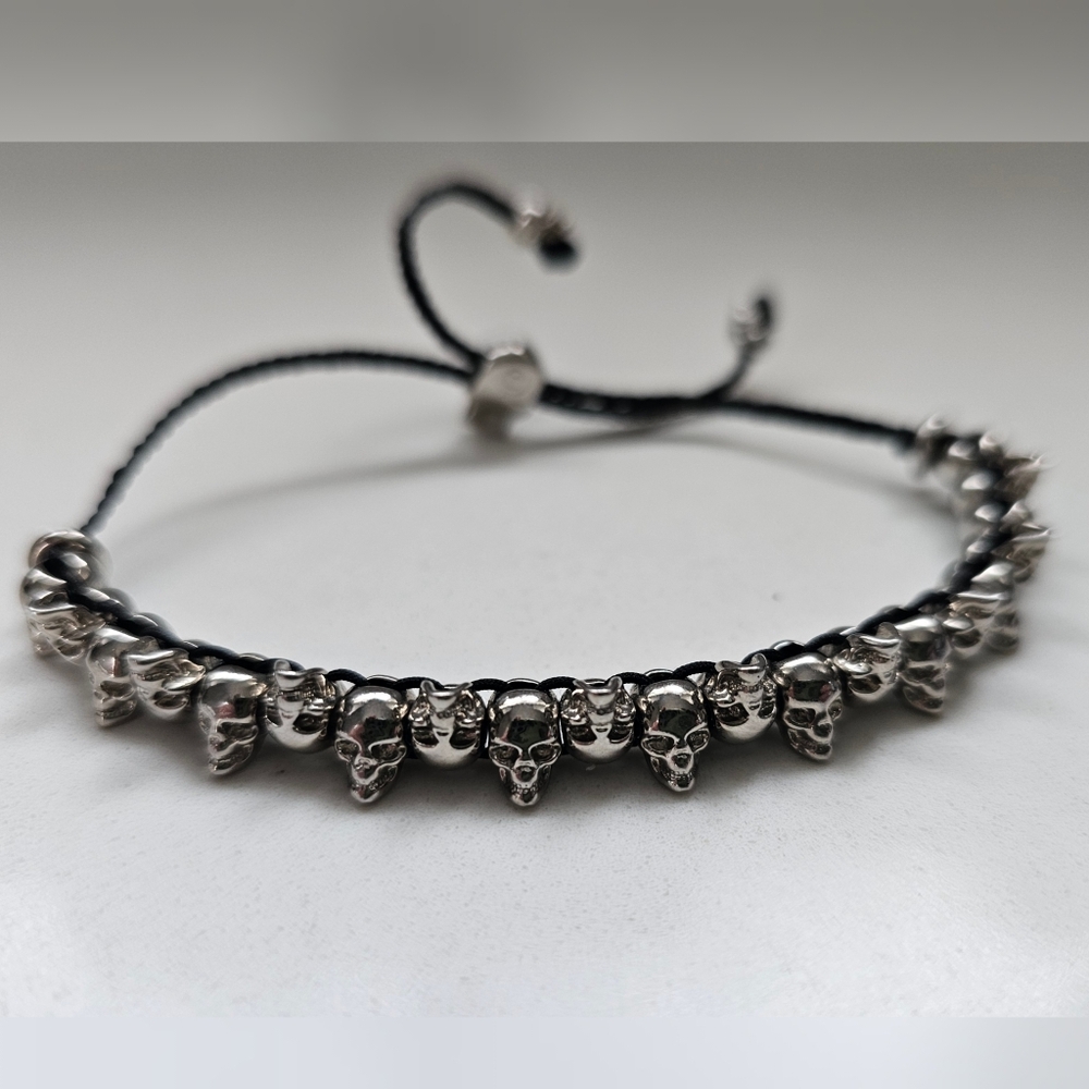 ALEXANDER MCQUEEN double skull braided rope bracelet adjustable